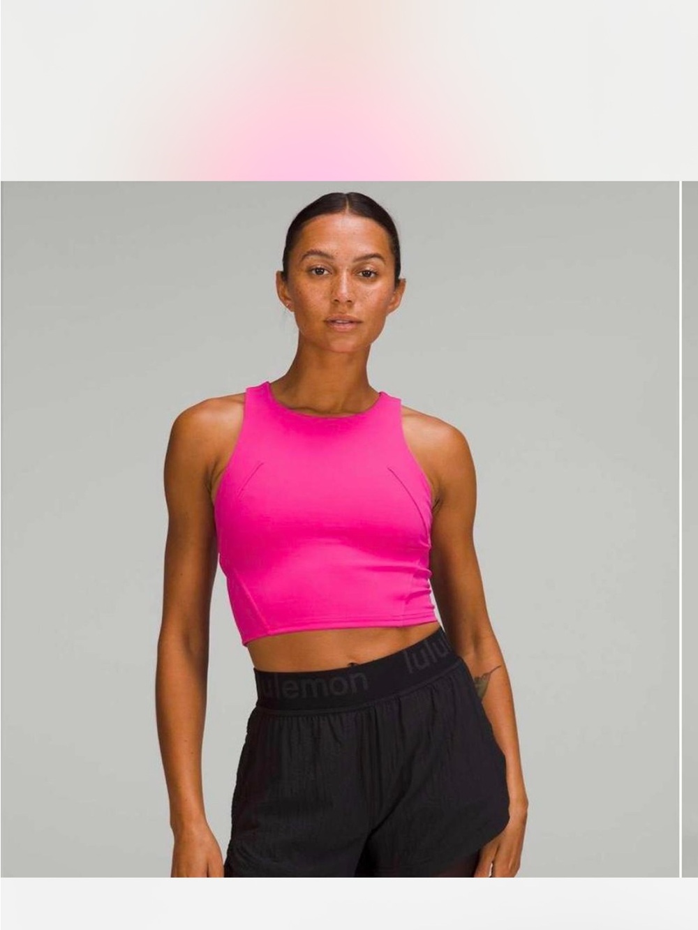 lululemon athletica Hot Pink Cropped Tank Top